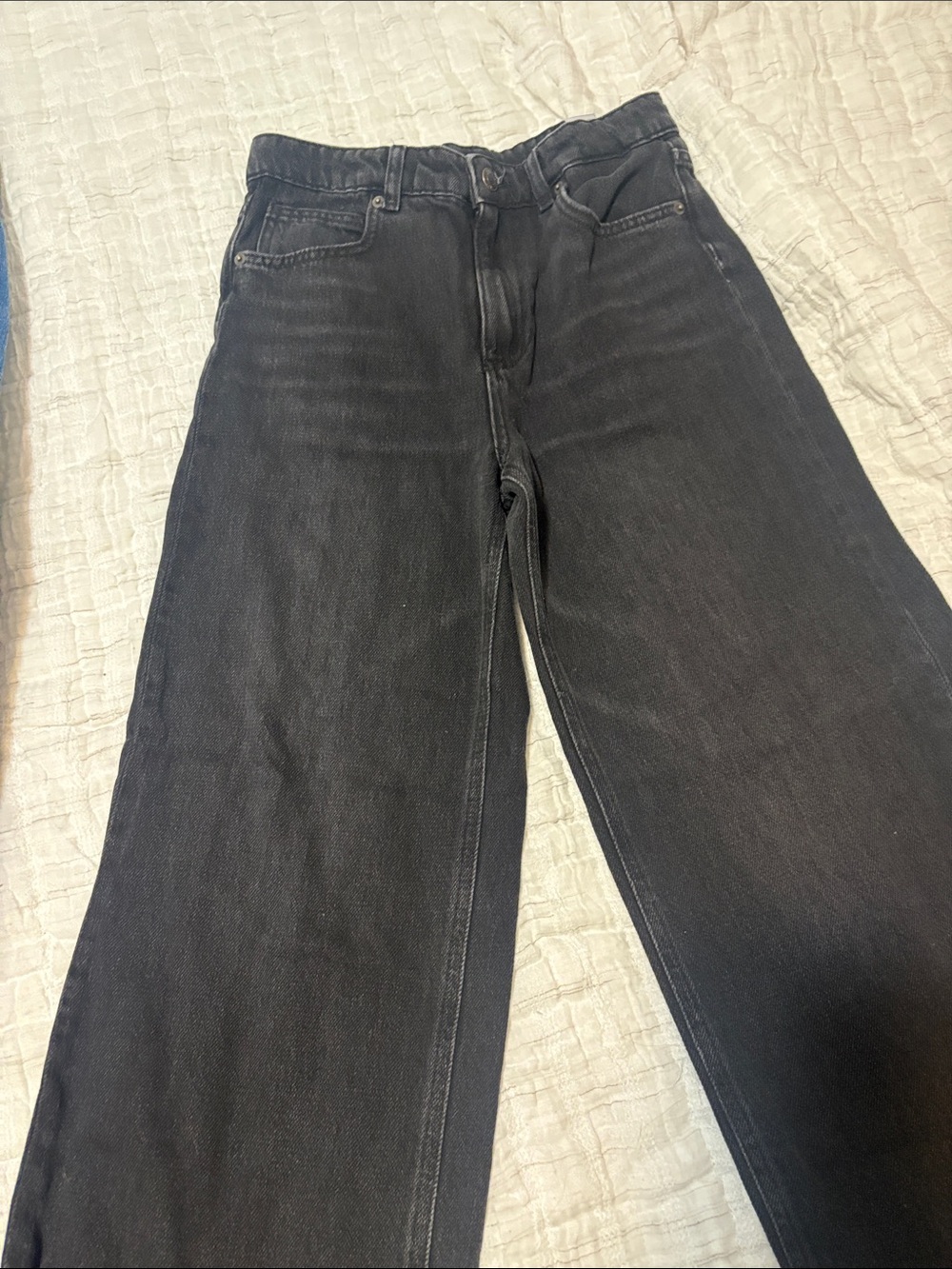 Zara Girls Black Wide Leg Jeans – Size 13/14